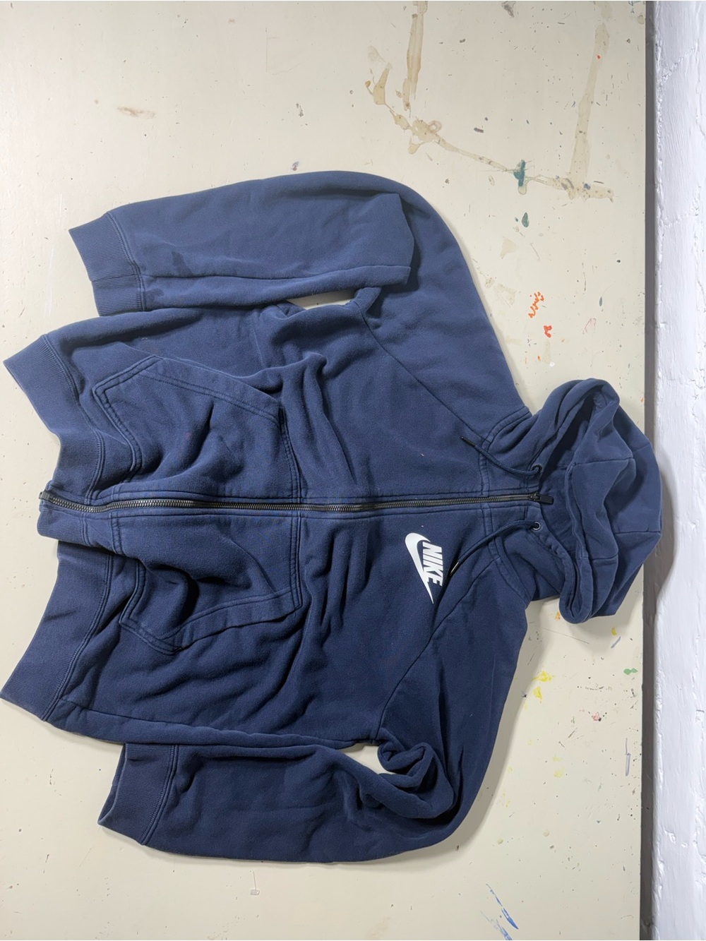 Nike Tech Fleece Men’s Navy Blue Full-Zip Hooded Sweatshirt